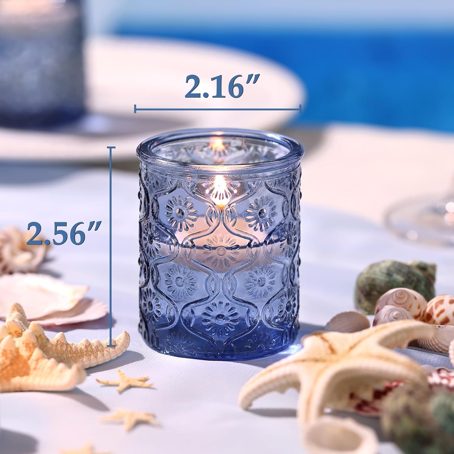 24pcs Blue Votive Candle Holde - Home Decor For Wedding 리뷰 및 가격