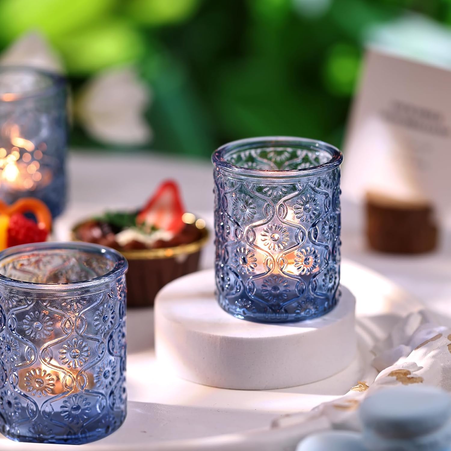 24pcs Blue Votive Candle Holde - Home Decor For Wedding 리뷰 및 가격