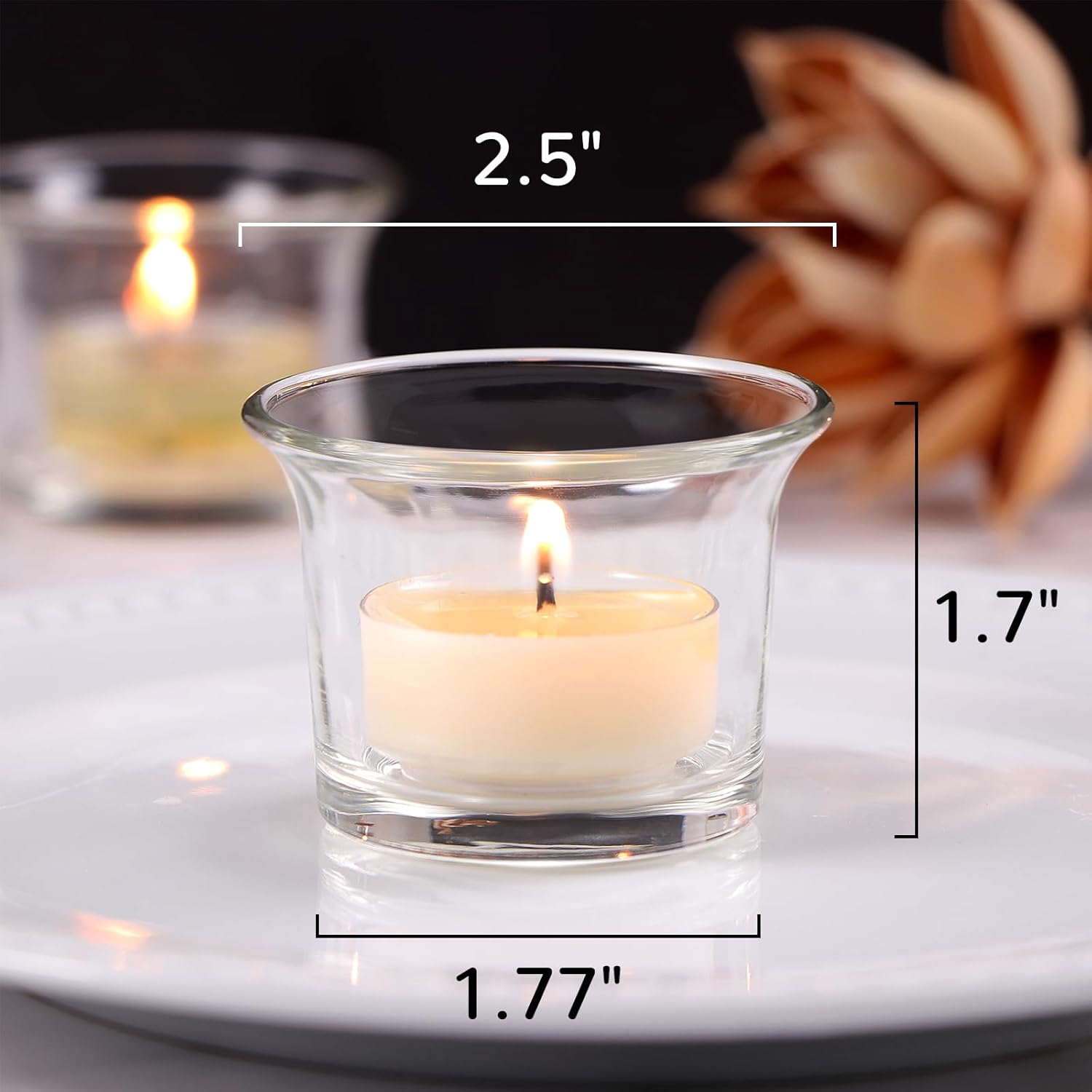 12 Clear Glass Tealight Candle - Home Decor For Wedding 리뷰 및 가격