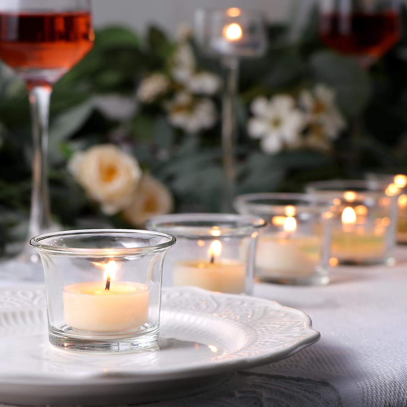 12 Clear Glass Tealight Candle - Home Decor For Wedding 리뷰 및 가격