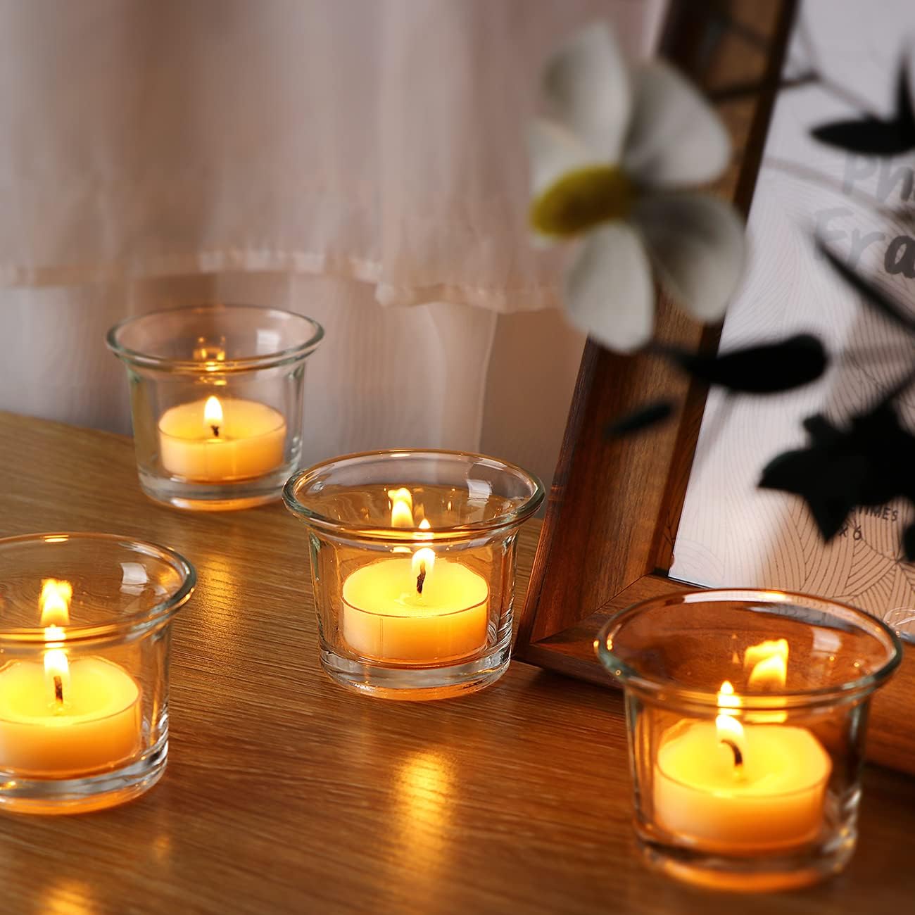 12 Clear Glass Tealight Candle - Home Decor For Wedding 리뷰 및 가격