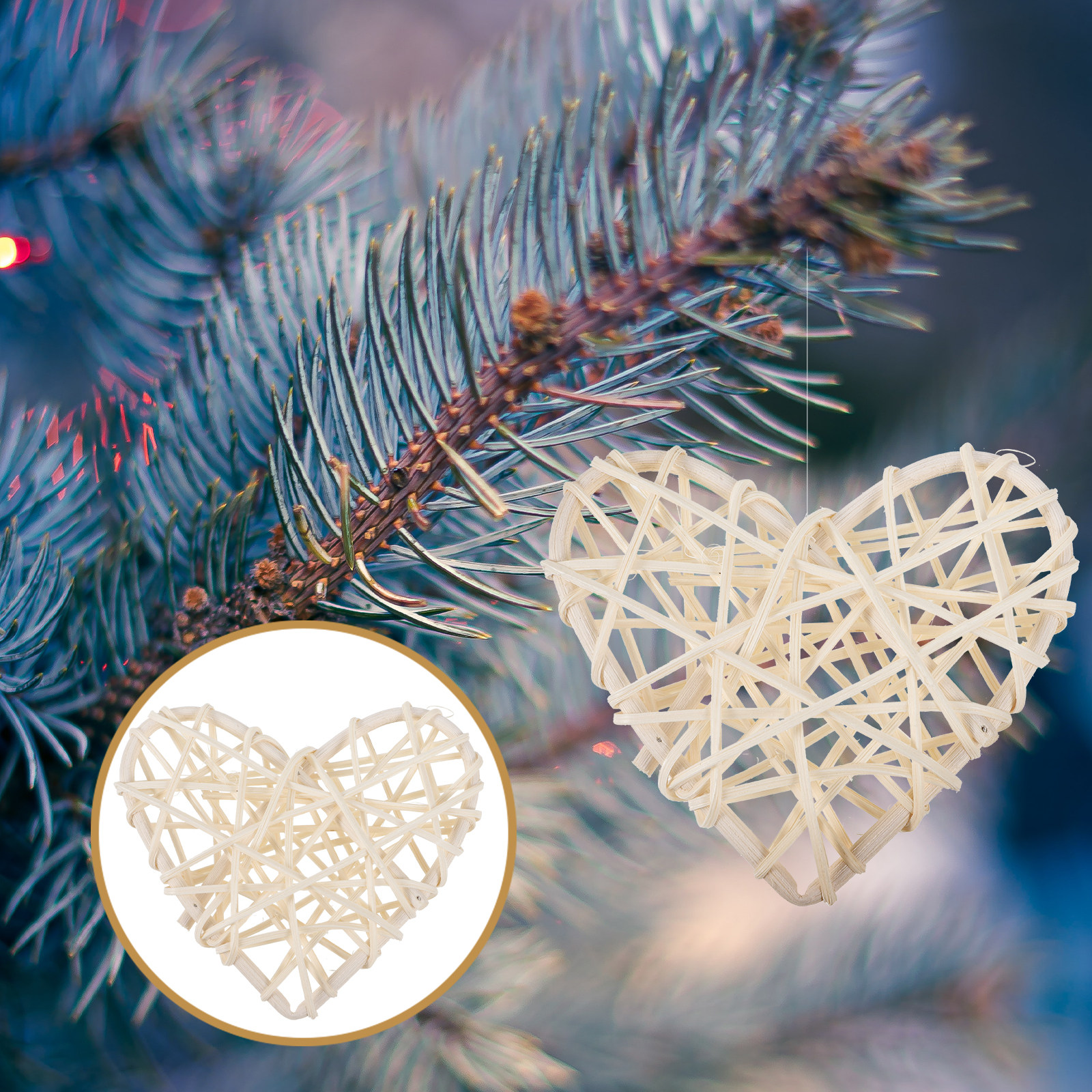 4Pcs Rattan Heart Shape Hangin - Home Decor Rattan 리뷰 및 가격