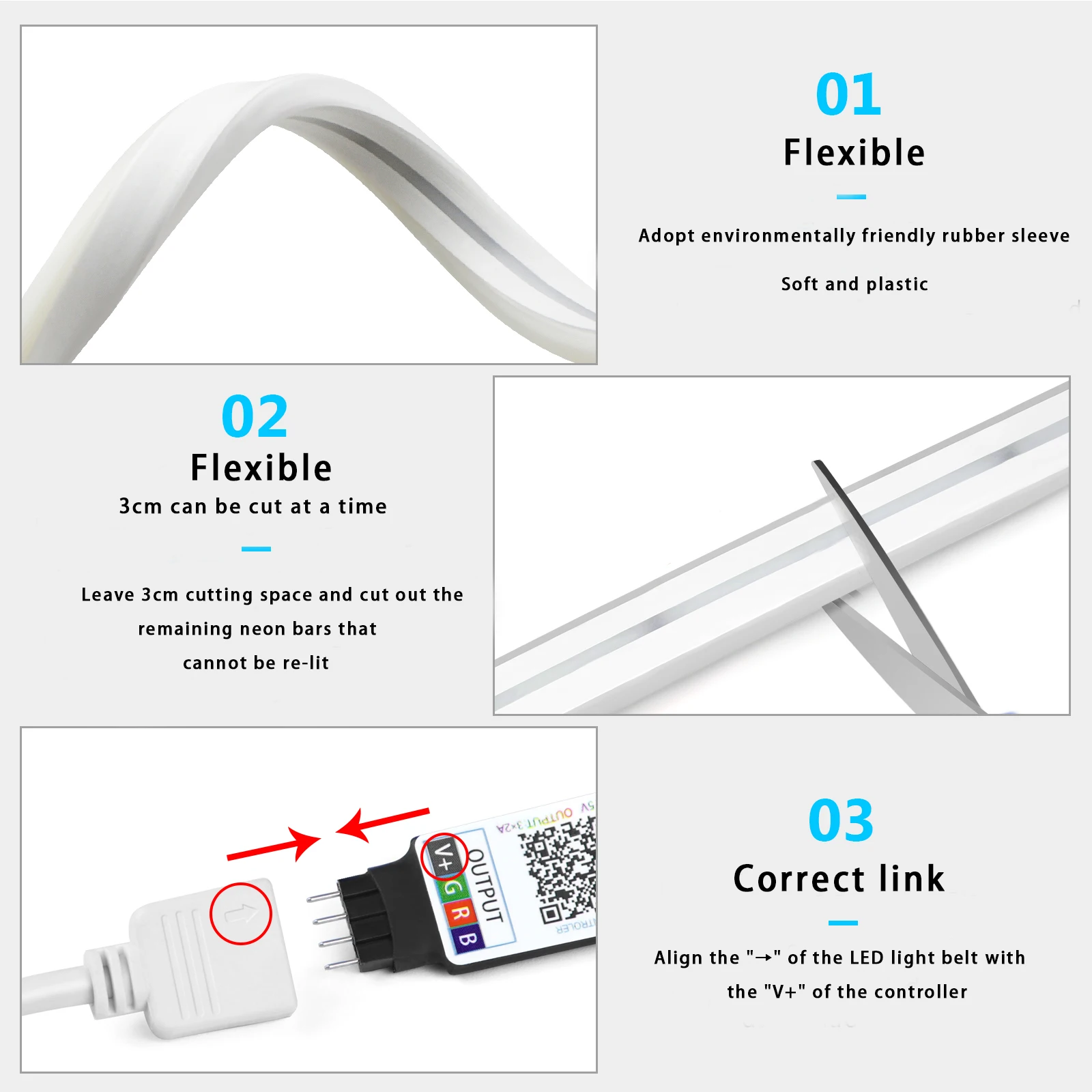 1-5m RGB LED Neon Strip Light  - Home Decor Light 리뷰 및 가격